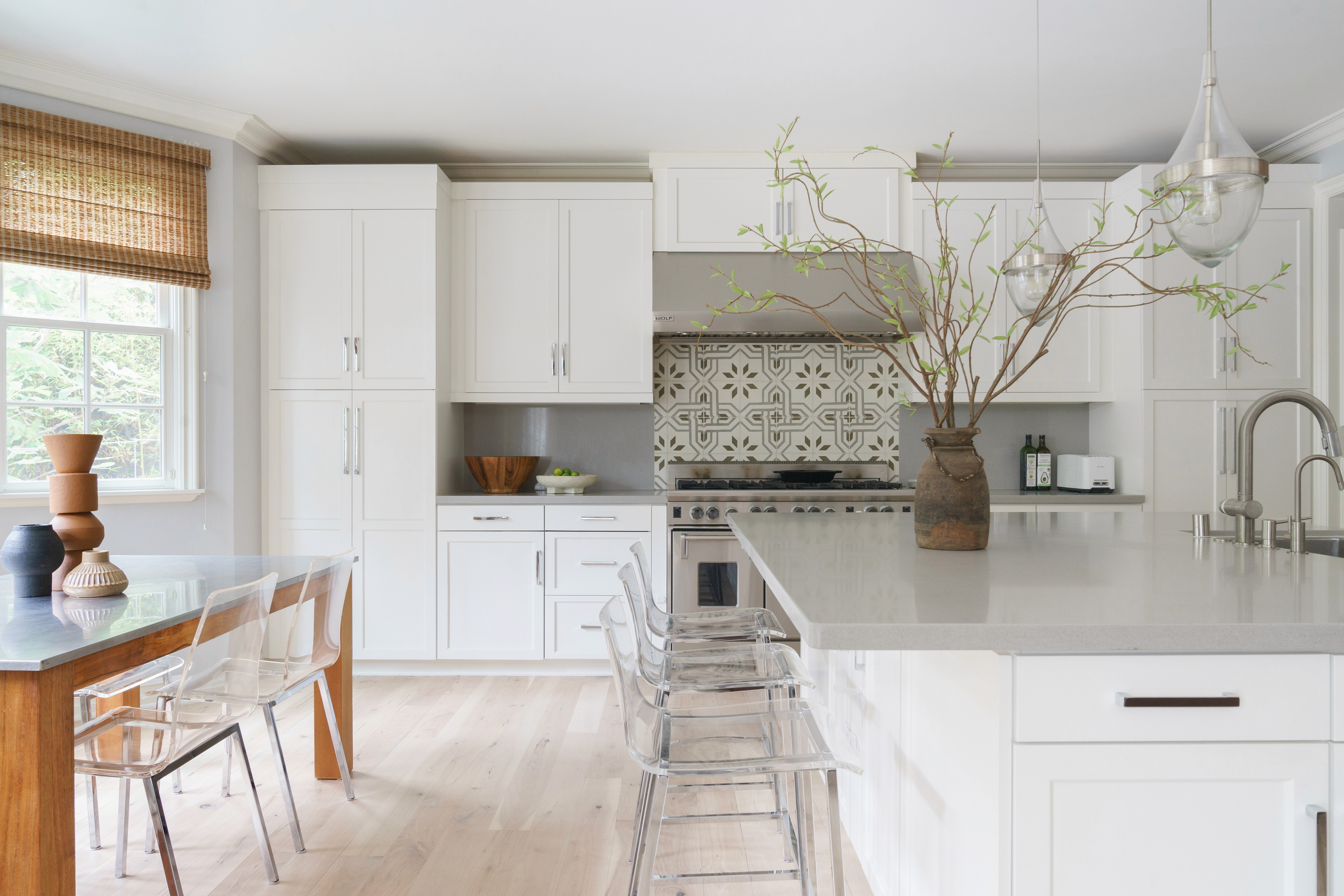 Transitional refresh kitchen with a light palette by Ventura & Los Angeles interior designer Jubilee Interiors