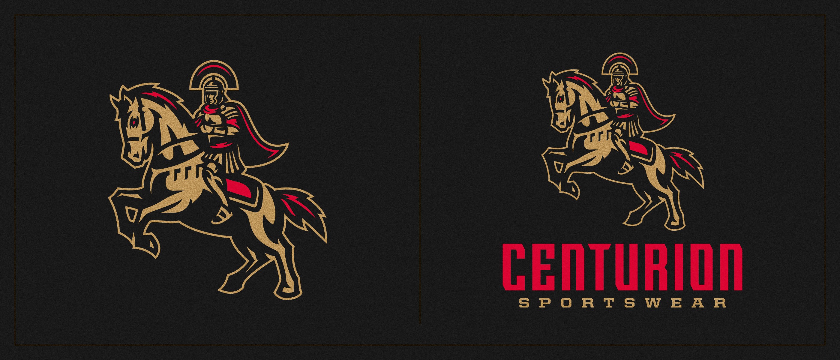 Centurion Sportswear horse riding logo with text + without.