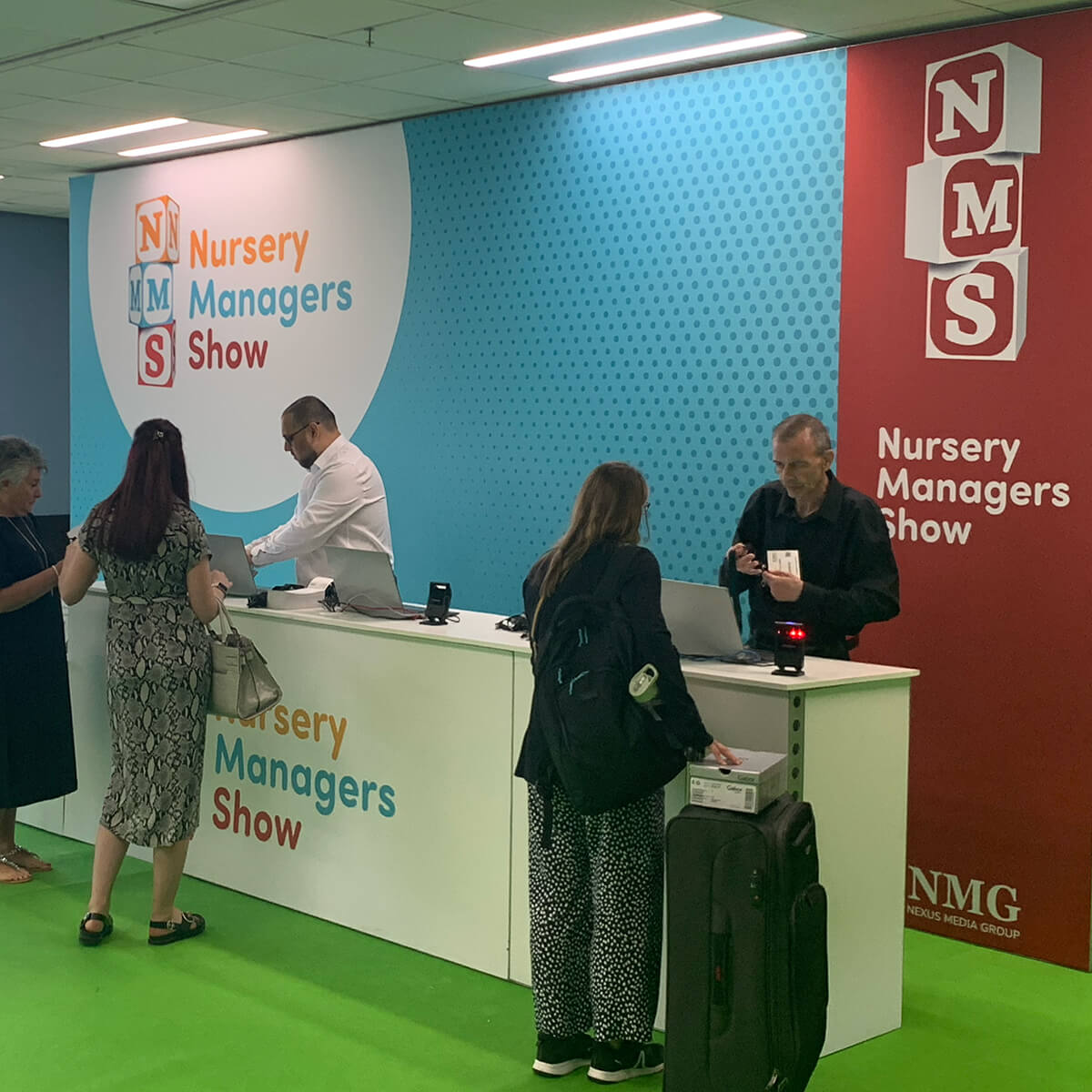 The registration desk I designed for an event at NEC Birmingham