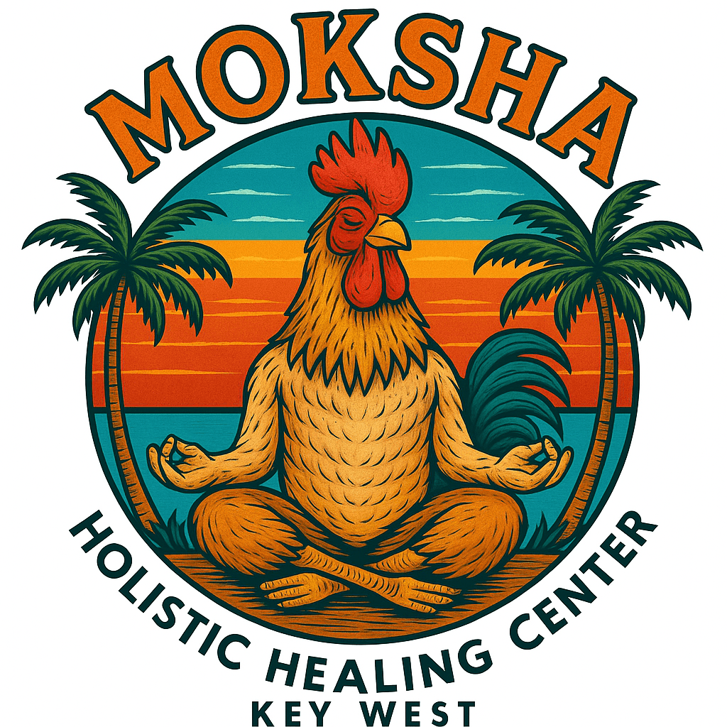 Moksha Therapy secondary rooster logo