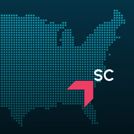 Map highlighting South Carolina with a red arrow, representing GIA Group, LLC truck insurance coverage area.