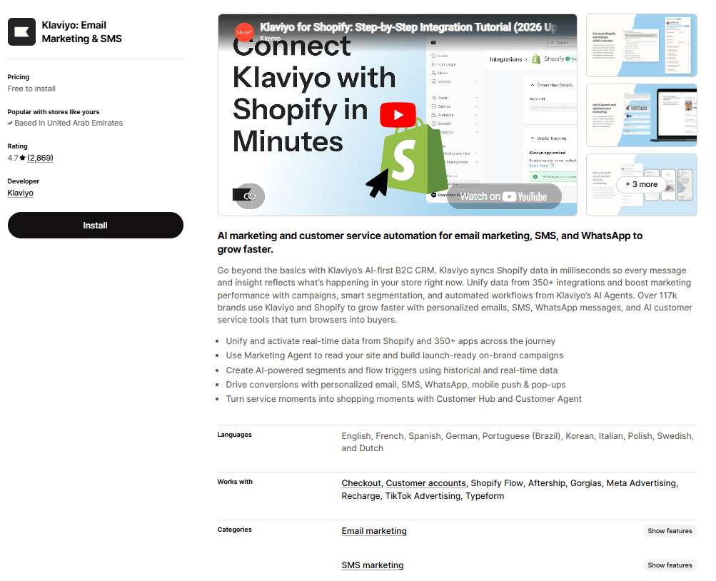 Klaviyo: Email Marketing & SMS for the Shopify App Store