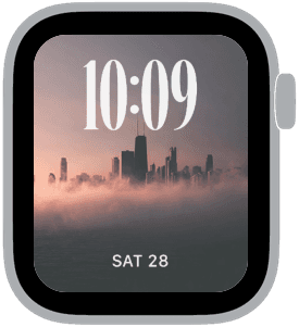 city in fog Apple Watch face preview 2 featuring modern.