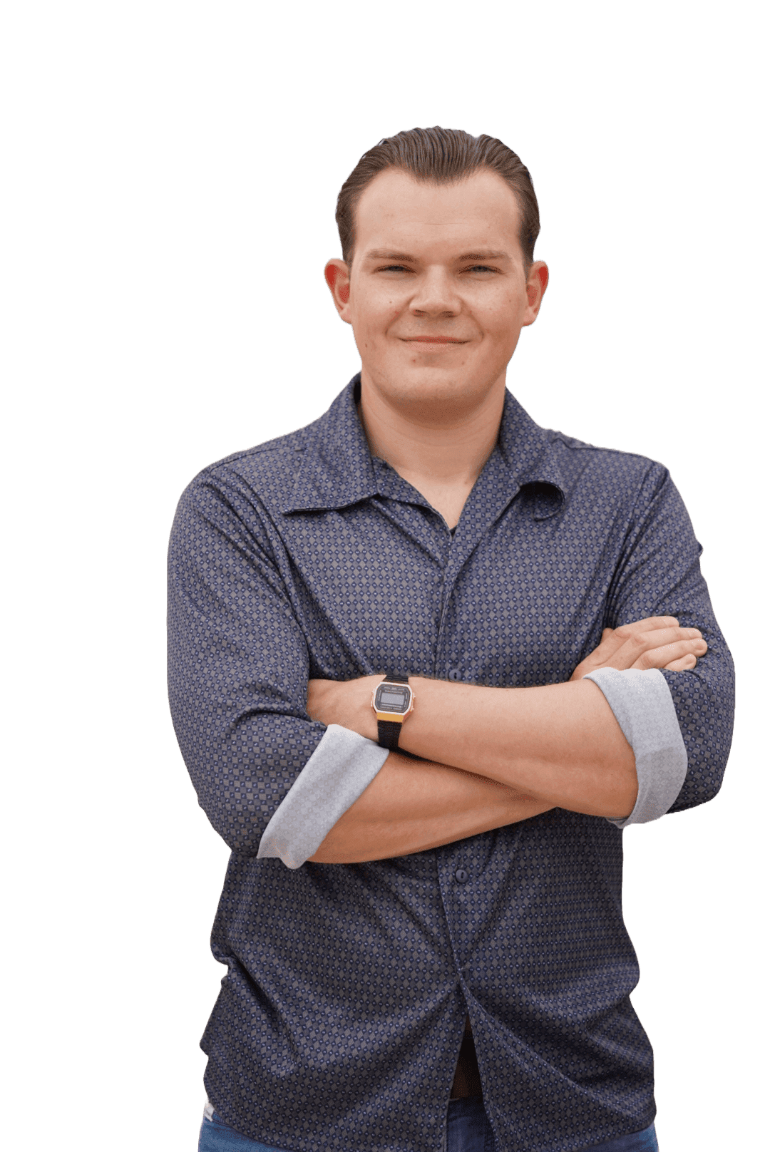 ein bild von erik, verschränkte Arme