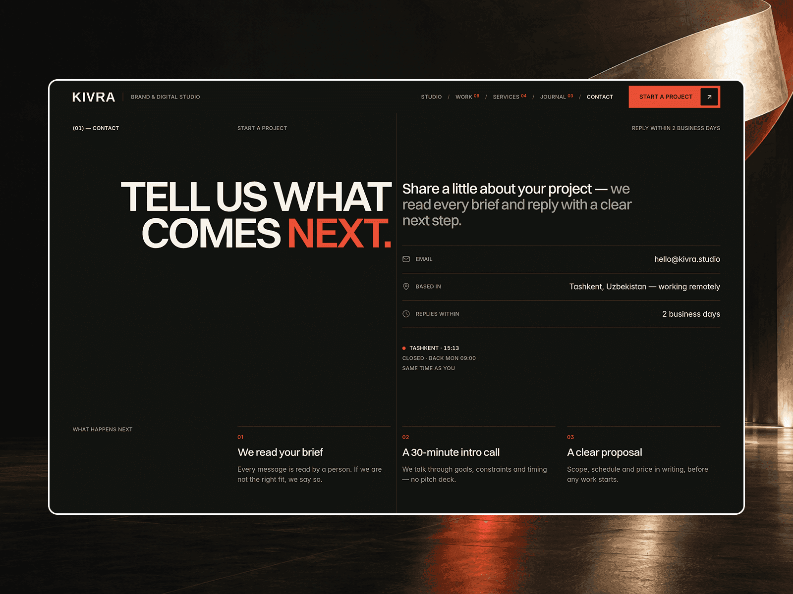 Kivra Framer template preview