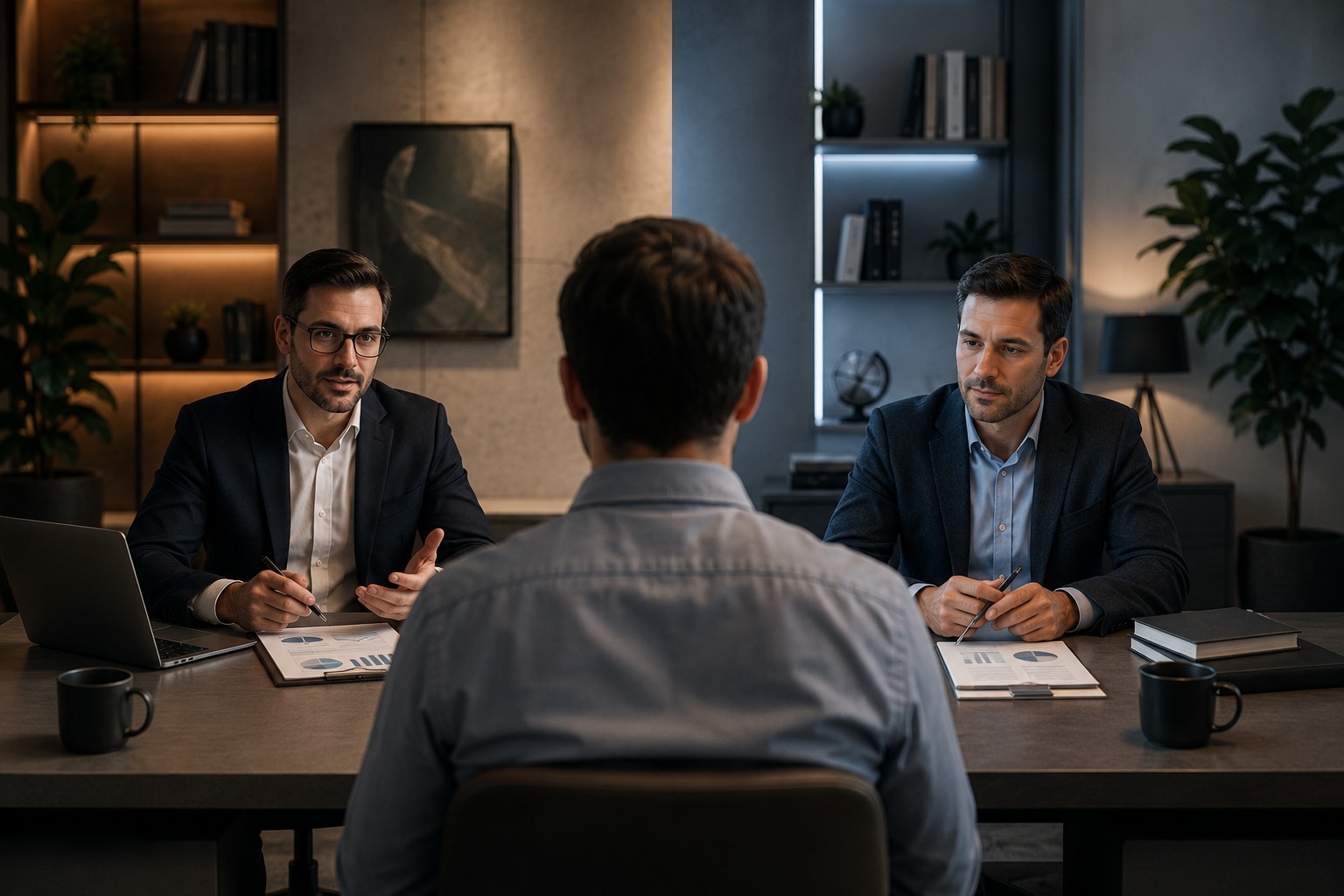 Ambiente de trabalho com documentos e materiais financeiros representando diferentes formas de acompanhamento de investimentos.