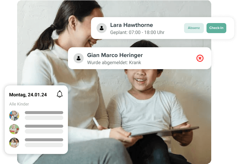 kitAdmin erleichtert die Anwesenheitskontrolle, sodass sich die Mitarbeitenden auf die Kinder konzentrieren können