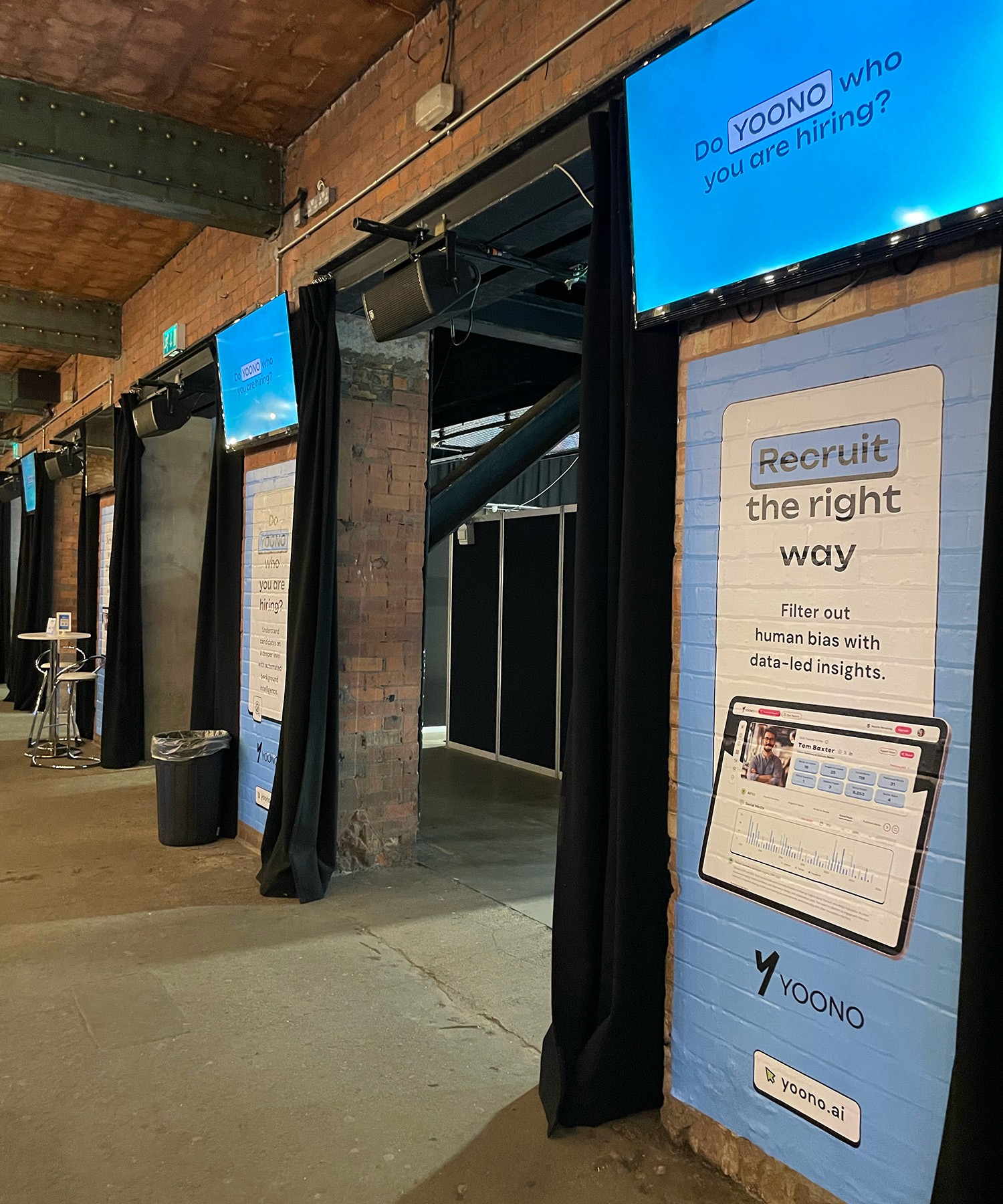 YOONO branding on walls at IHR