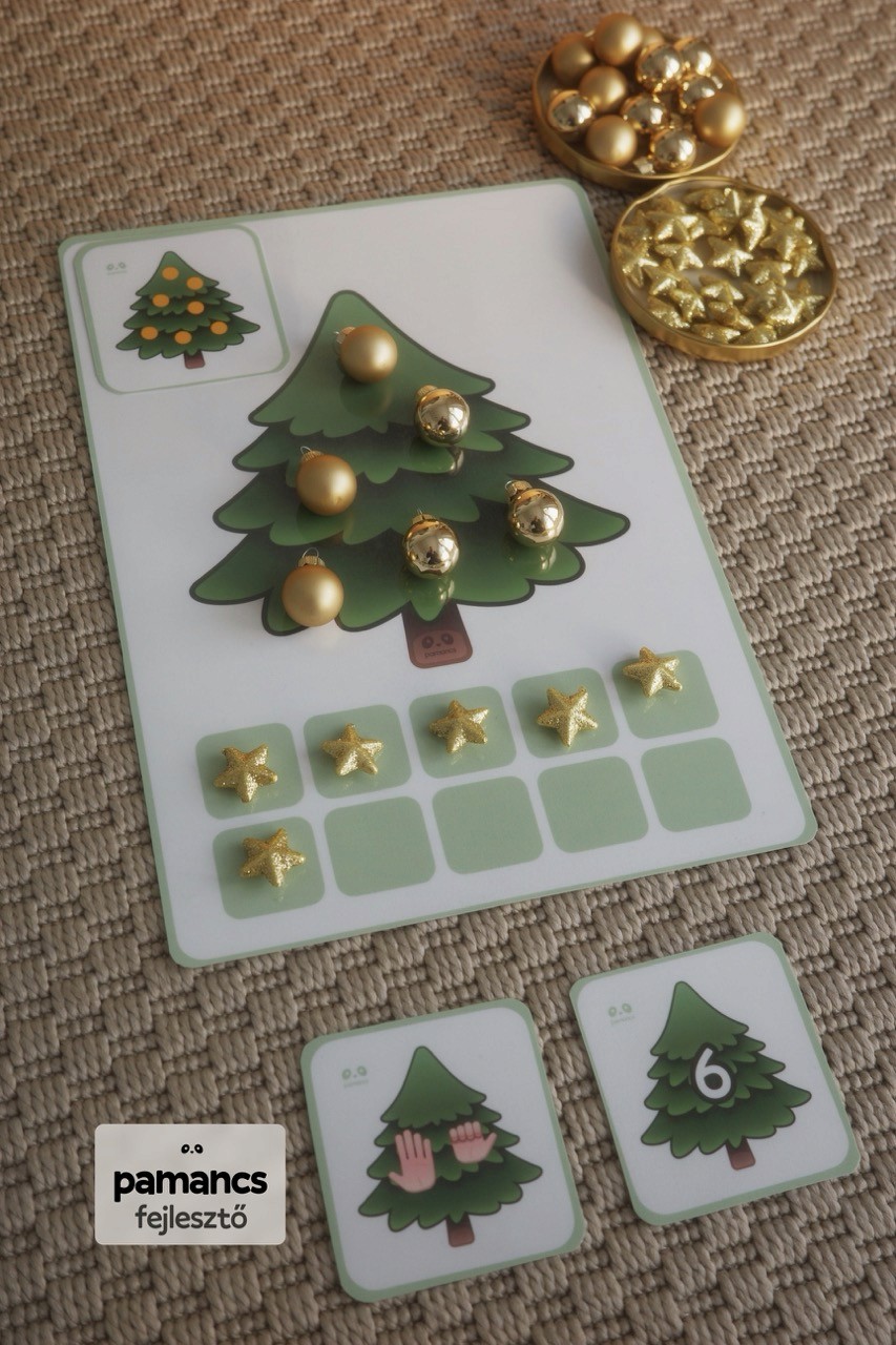Számfogalom fejlesztése játékosan karácsonyfával