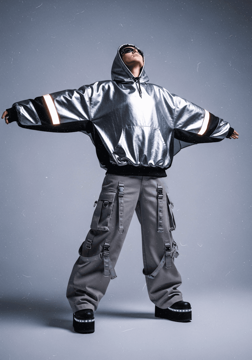 mne in cool metalic cloths