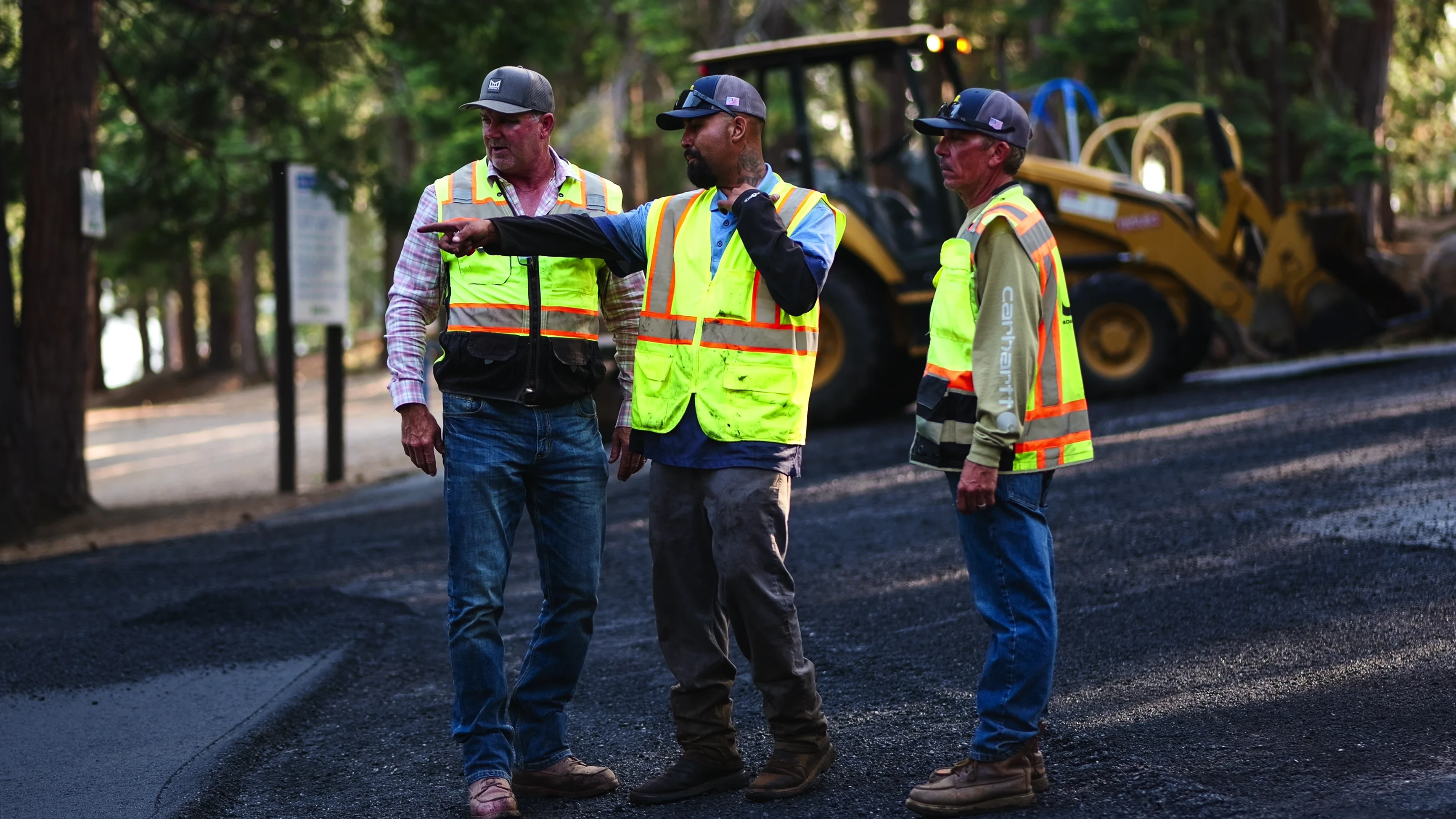 Field crew discussing project