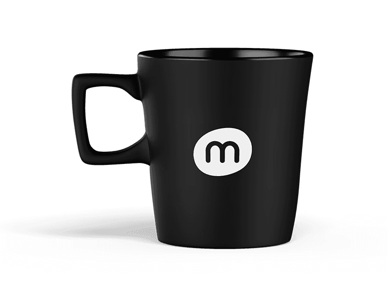 Modern ceramic mug with company logo for corporate gifts
