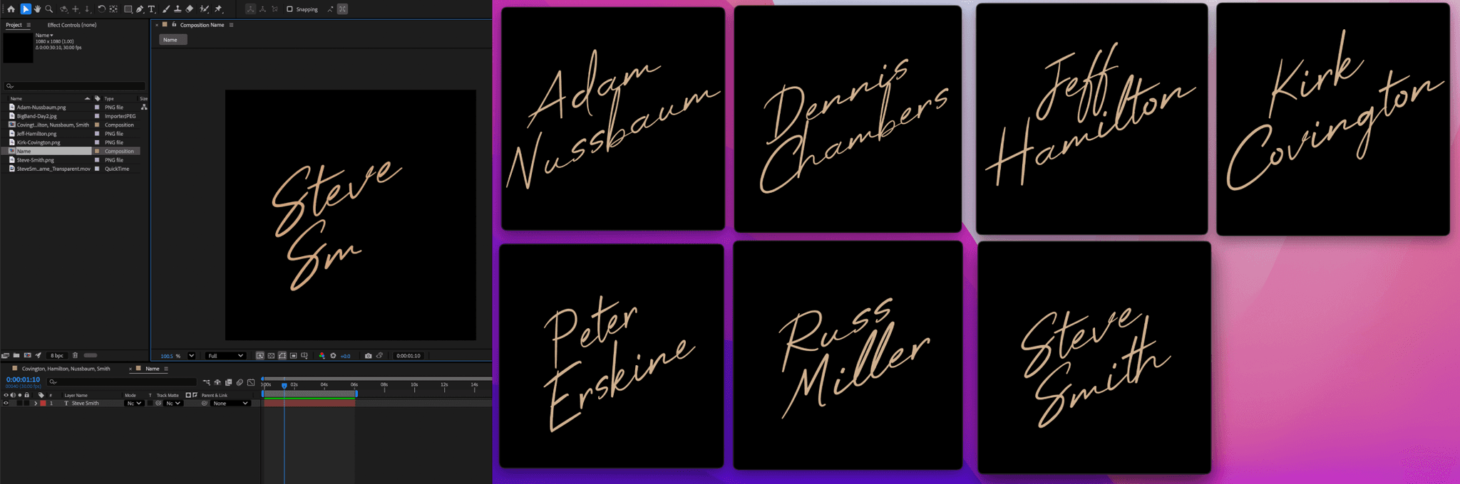 Artists' Name Animation