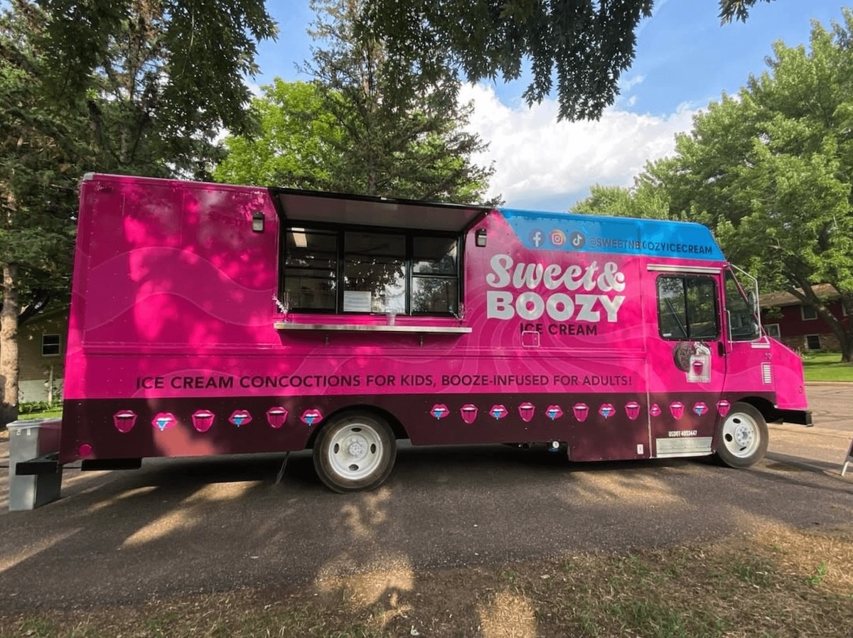 Sweet & Boozy ice cream ice cream truck wrap