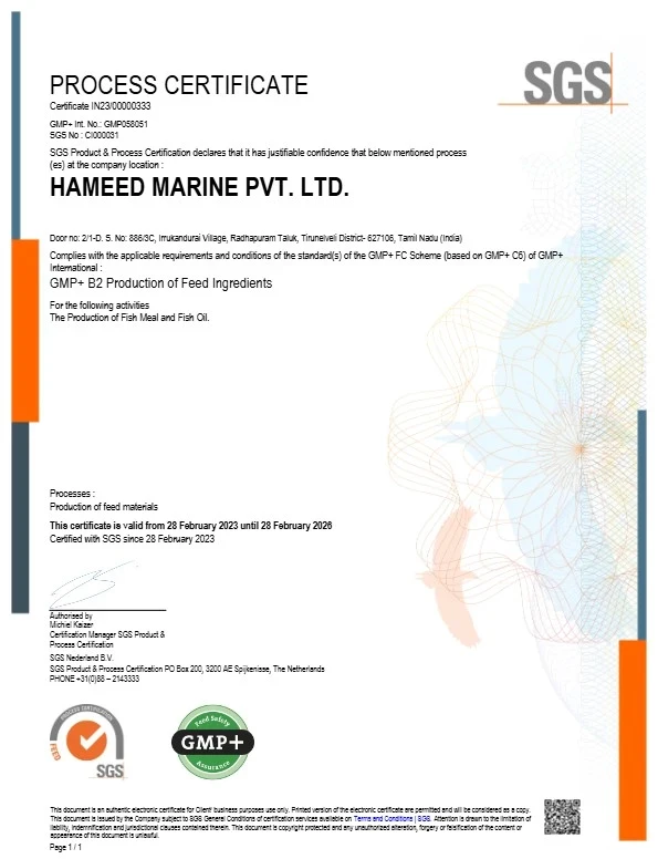 GMP+ International Certificate