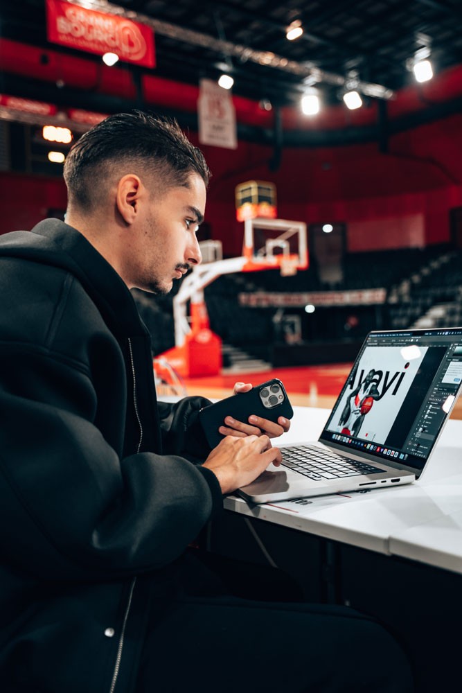 Exemple de visuel sportif gameday sur Yamal, conçu dans le cadre d’un apprentissage en design sportif.