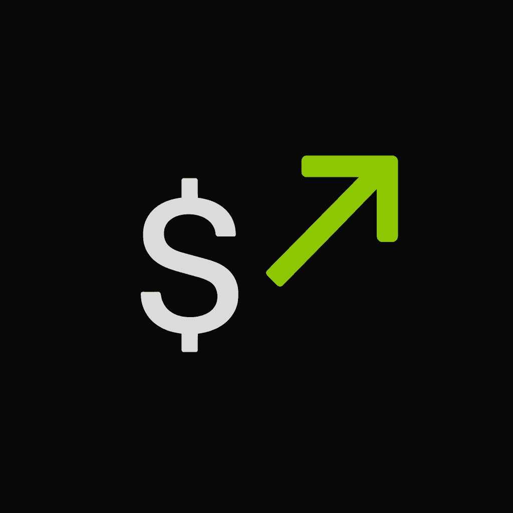 Clario cashflow overview card displaying income and expense trends over the past 7 days with a line chart.