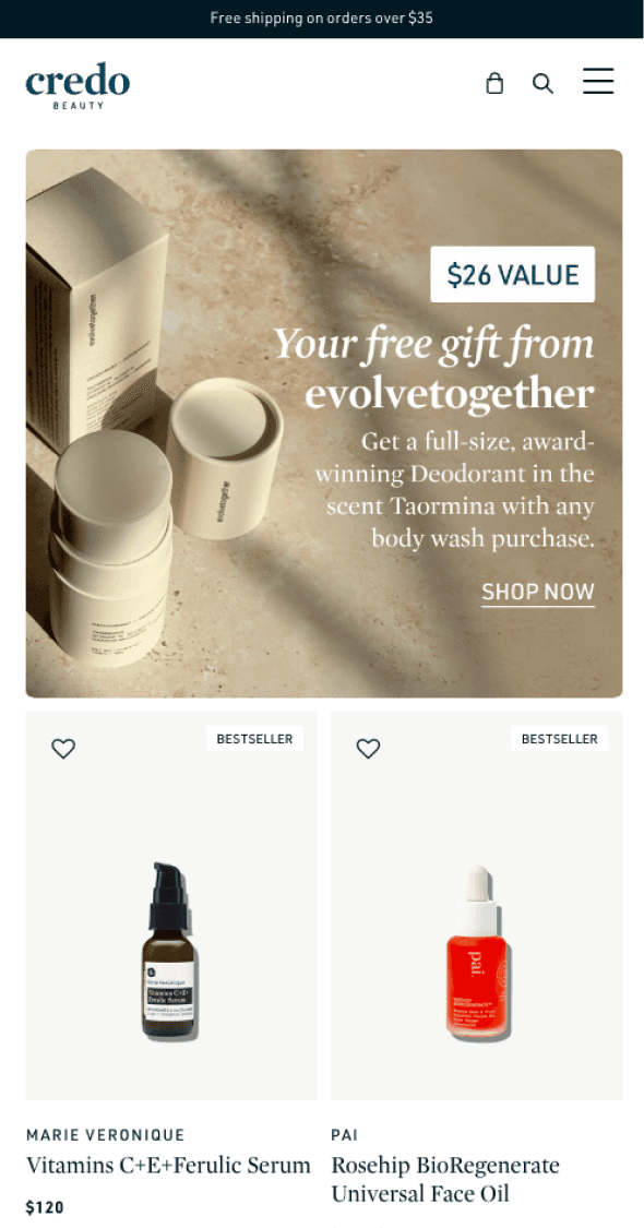 Mobile homepage merchandising module optimized for campaign flexibility