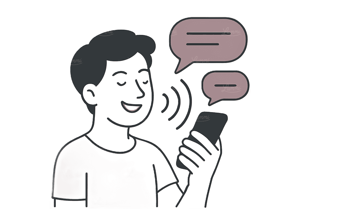 Uma imagem de duas pessoas conversando no celular