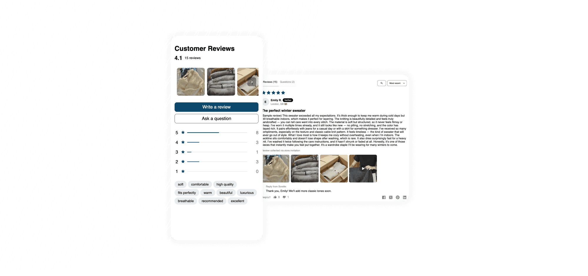 review widget sidebar header theme