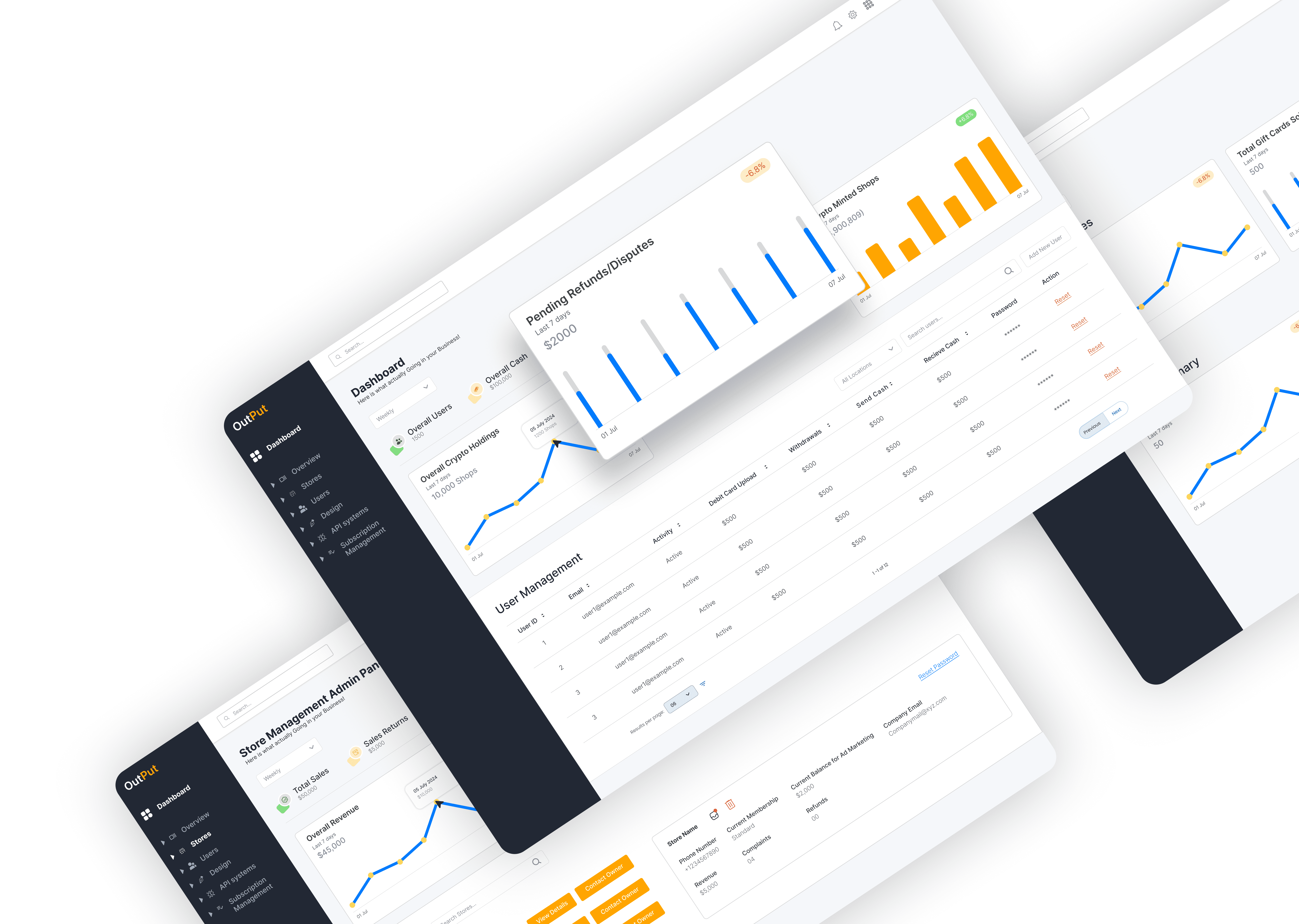 Business management platform Design UI UX