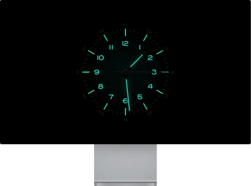 Bauhaus Clock for Mac Compact Size Night Dial
