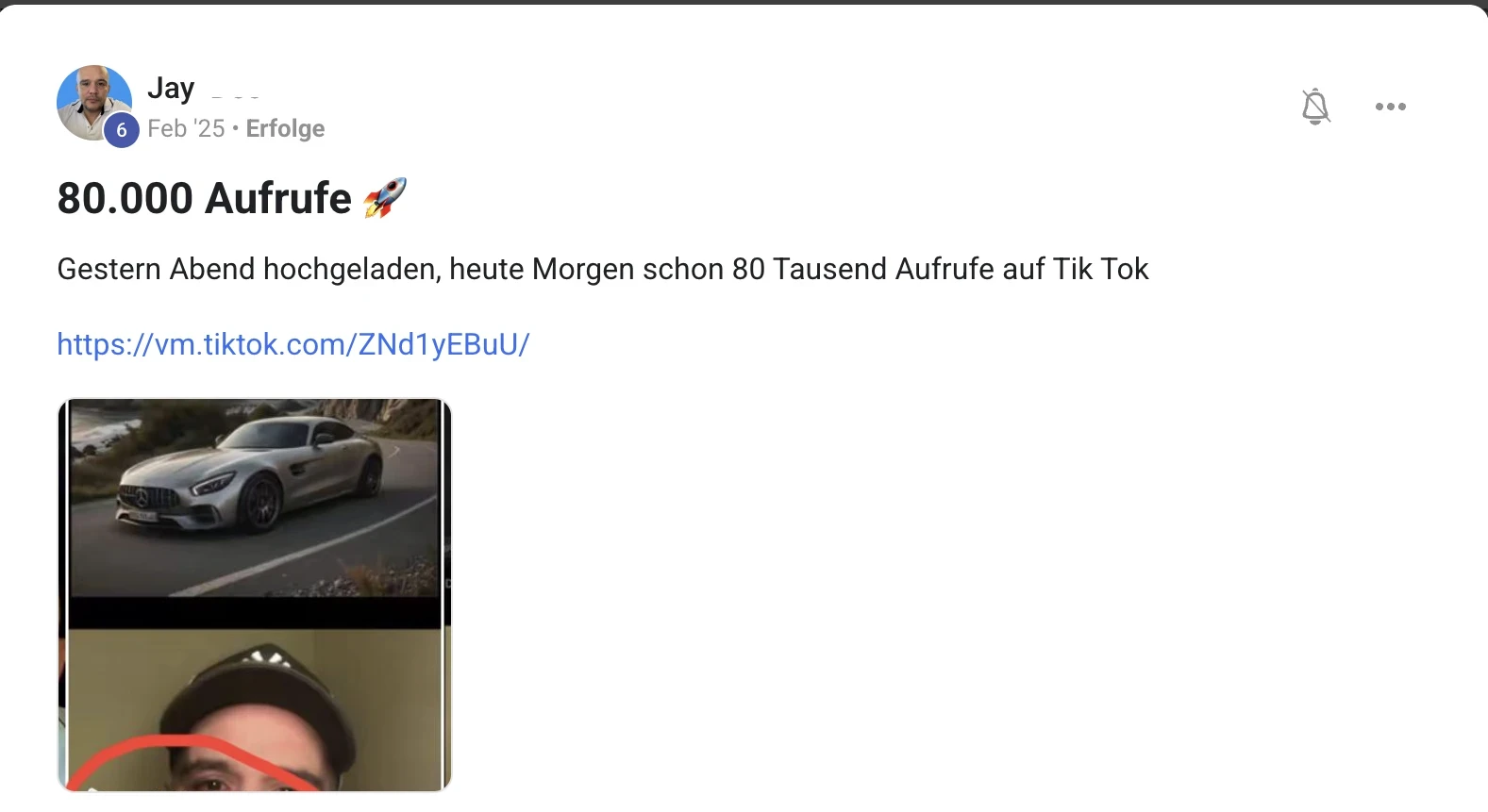 Kundenstimme KI Creator Akademie: Jay erreicht über Nacht 80.000 TikTok-Aufrufe