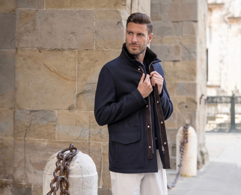 Man wearing Mandelli jacket.