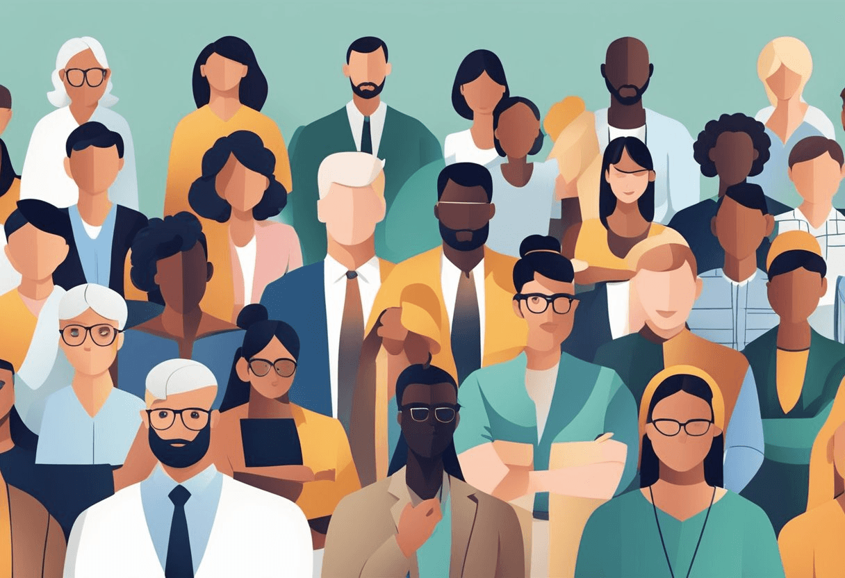 A diverse group of people from different backgrounds and cultures working together in a collaborative and inclusive environment, representing the importance of cultural fit in modern recruiting