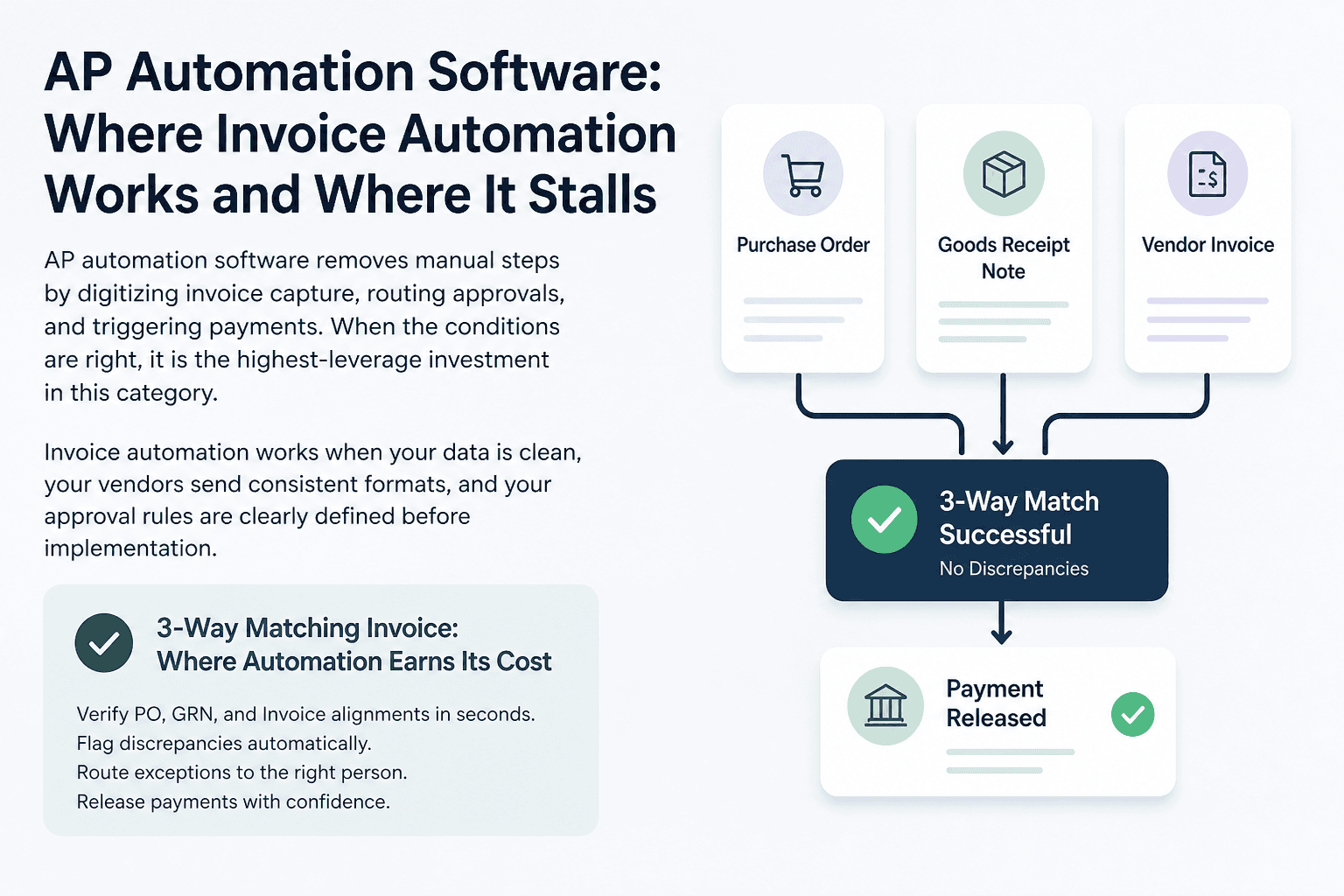 Illustration for AP Automation Software: Where Invoice Automation Works and Where It Stalls