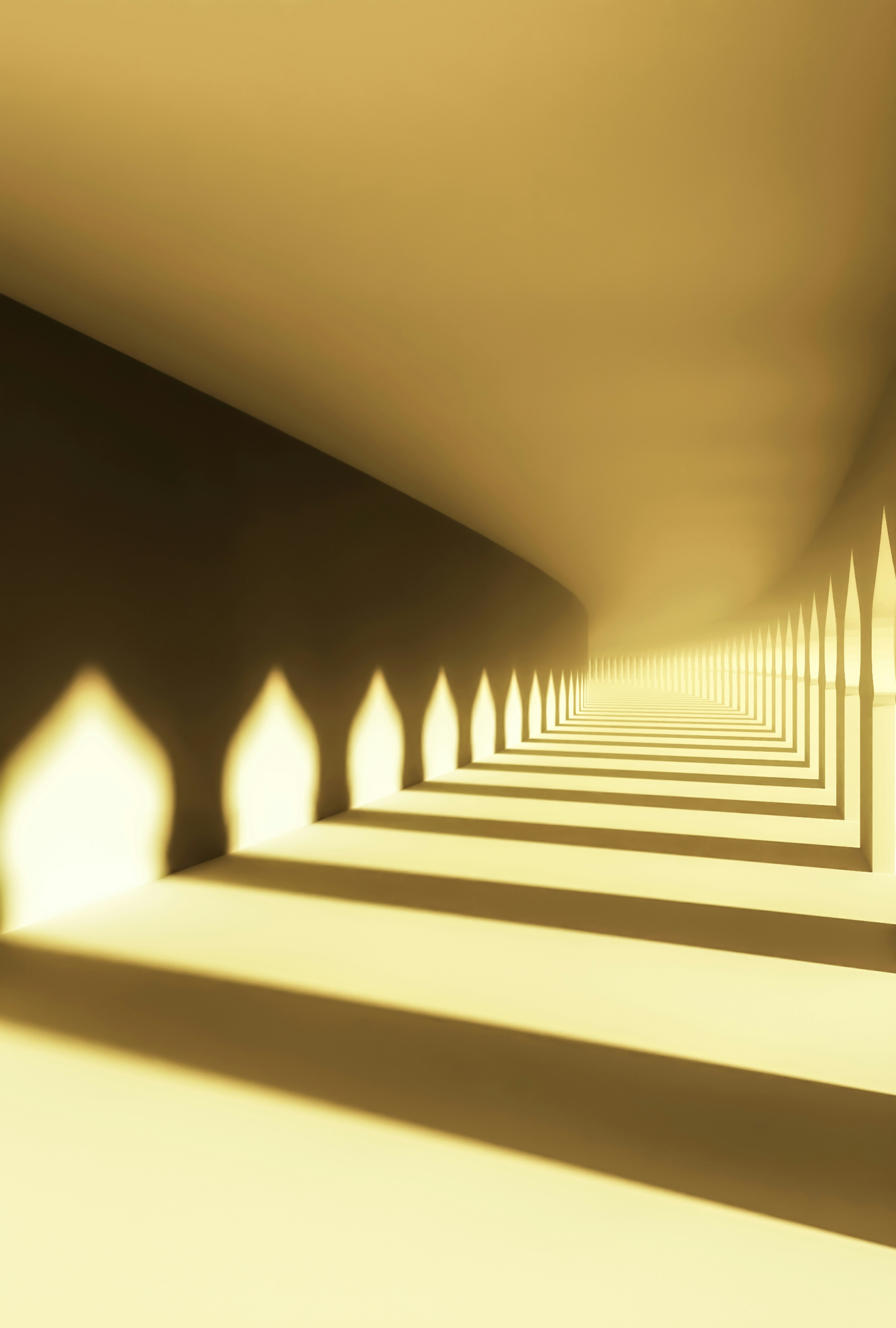 a staircase with light