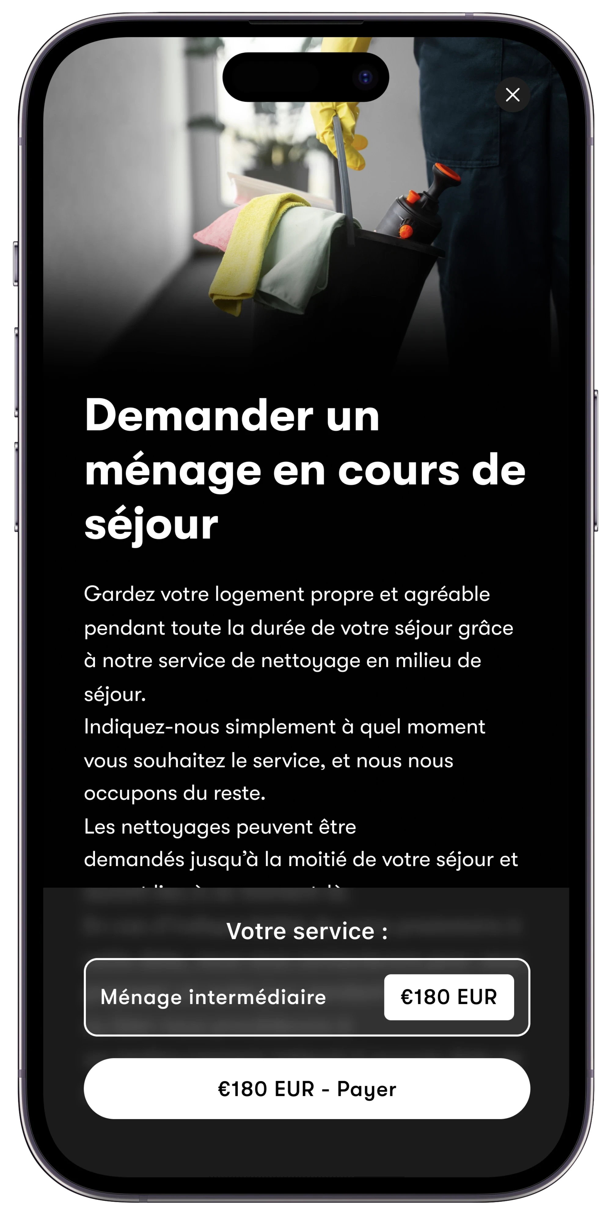 Mid-stay Cleaning Upsell