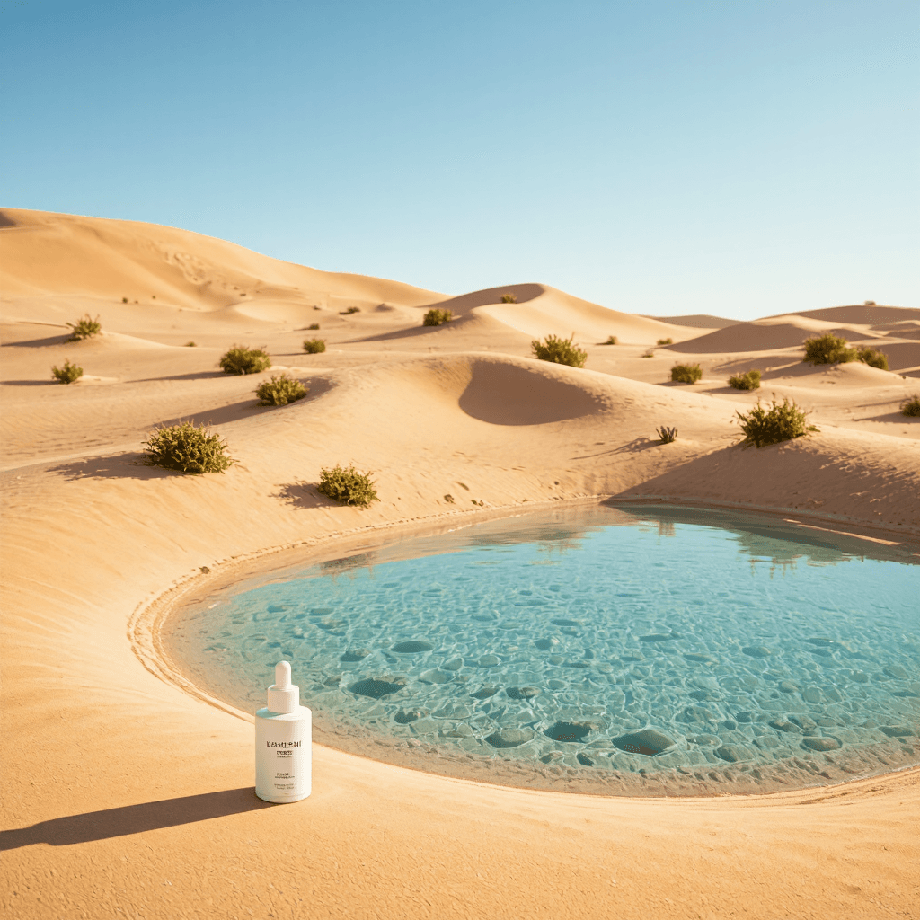 product photography of bottle of serum