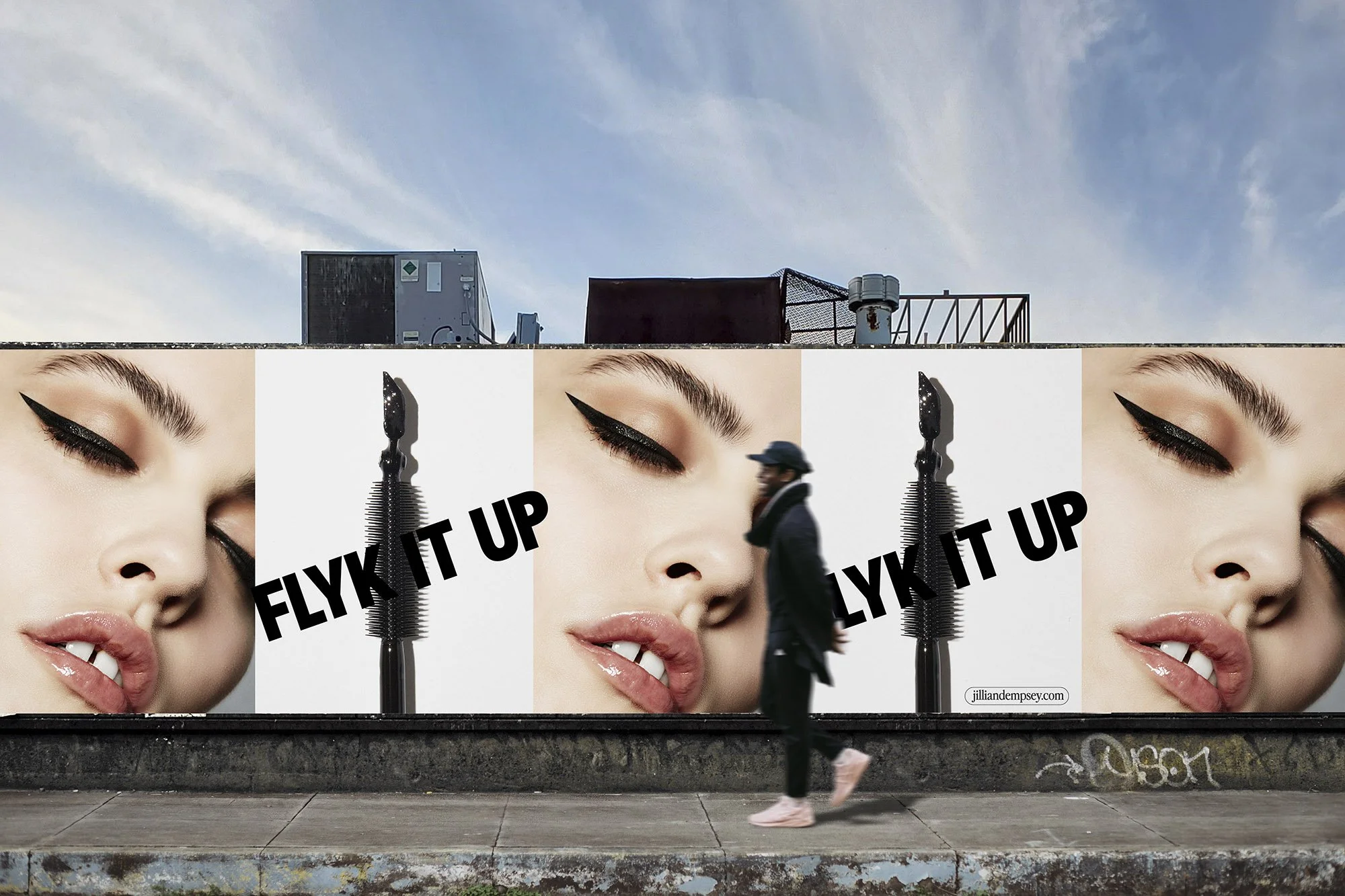 Flyk It Up posters on a street wall