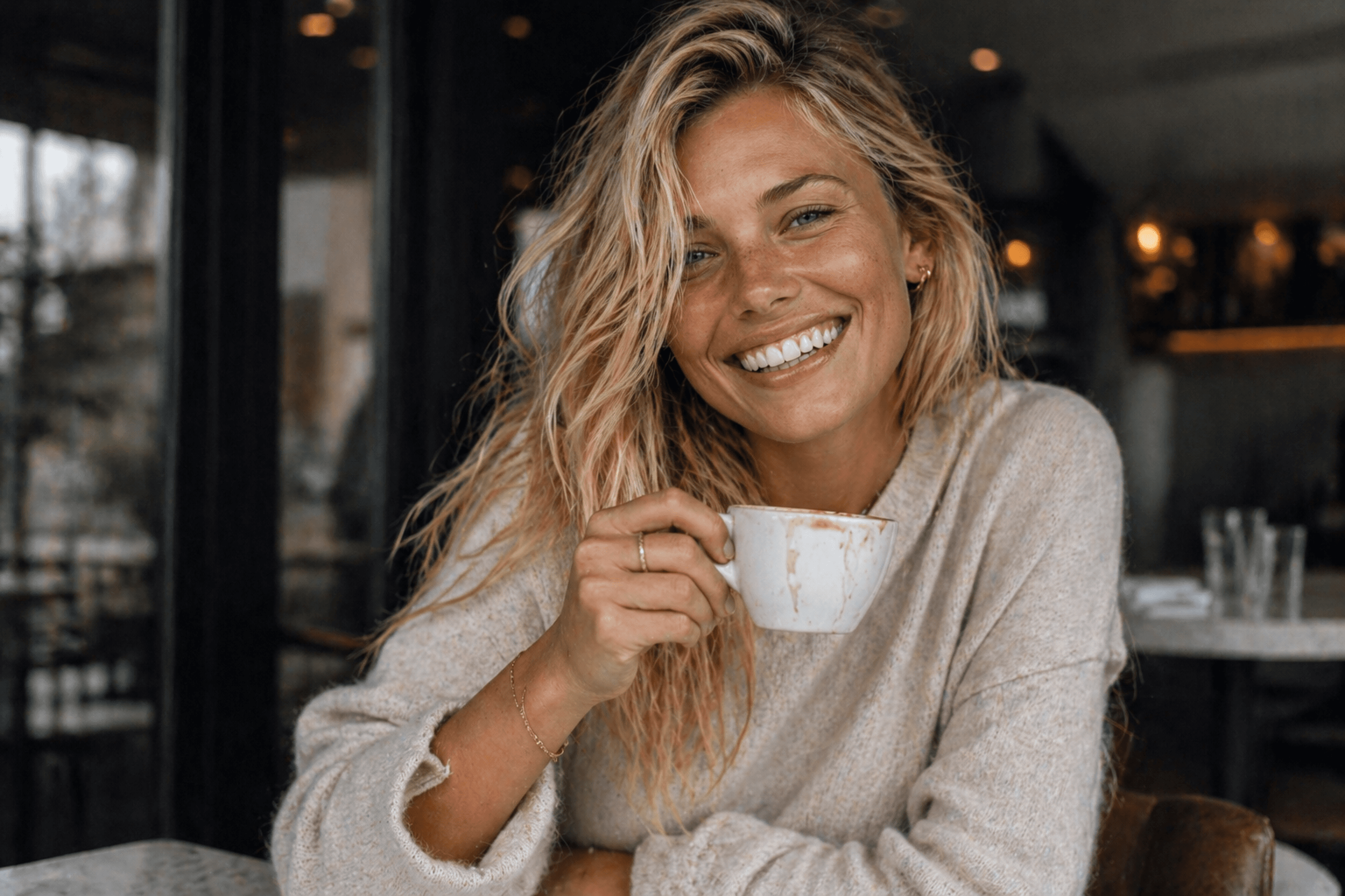 Woman smiling