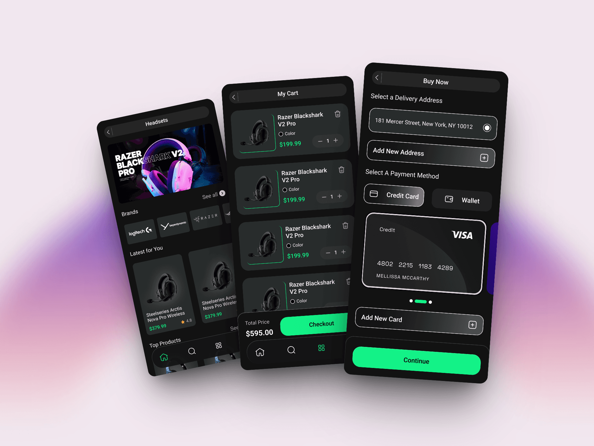 Product checkout pages | E-gaming equipments | Ecommerce App