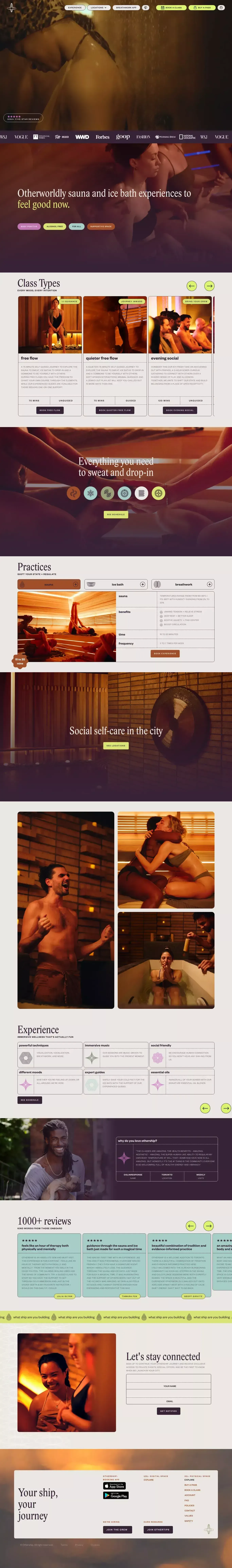 Othership landing page screenshot showcasing Health & Fitness and Local Business design