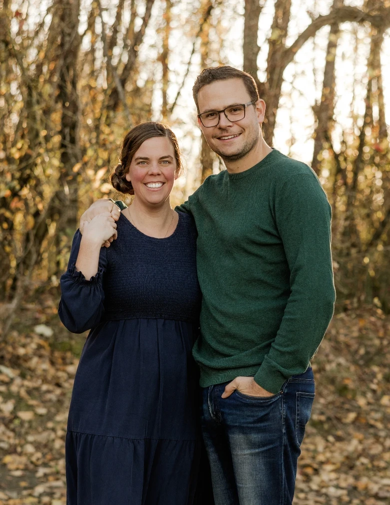Marten Kerkhoff, owner of Tenmar Contracting, and his wife pictured outside in the fall.