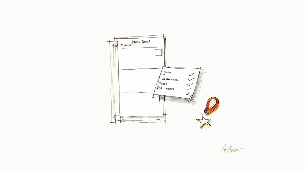 A person writing in a notebook, focused on creating a detailed plan.