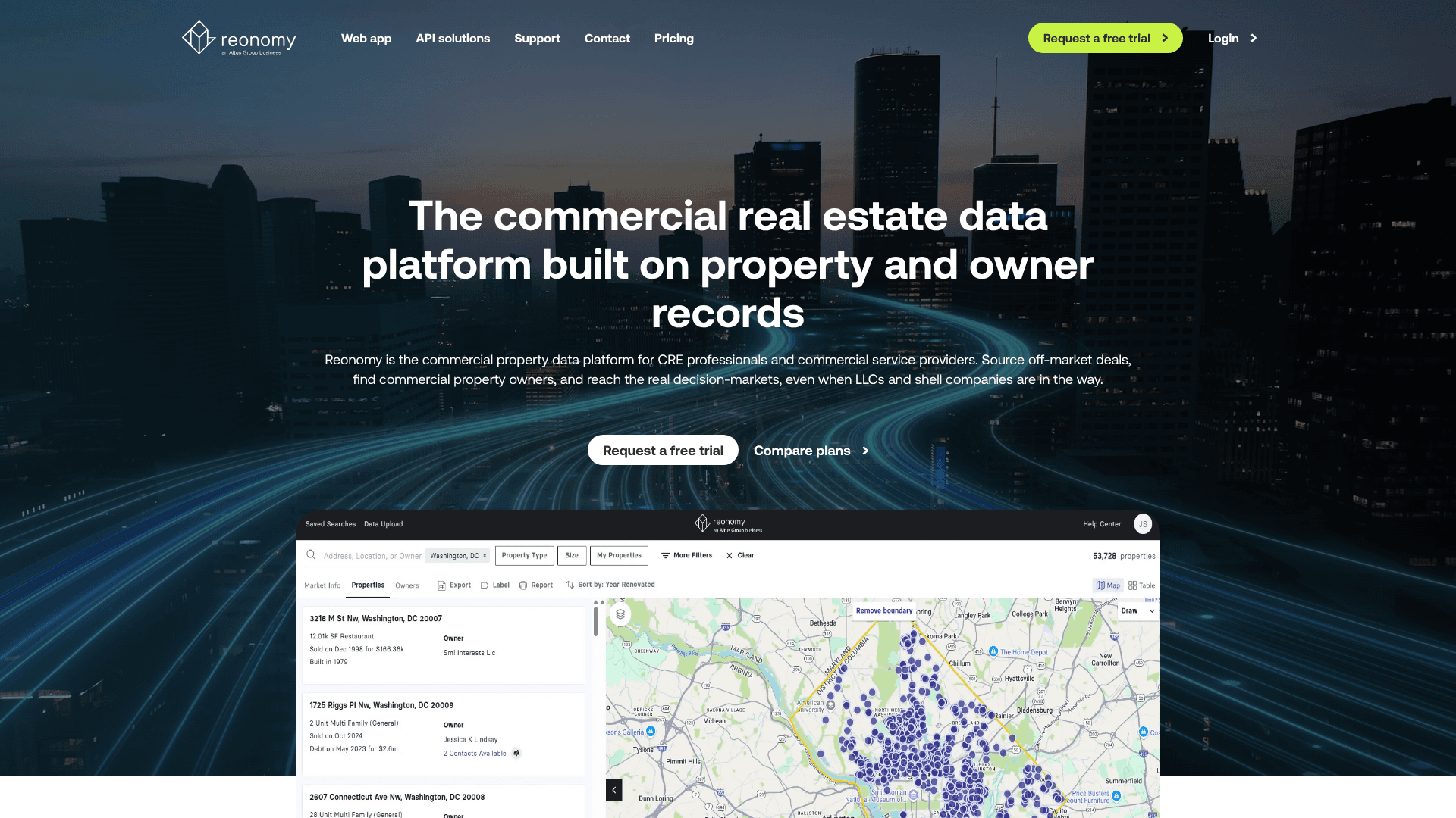 REonomy homepage screenshot