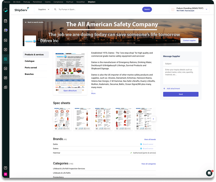 A crew member in an orange suit approaches a large cargo ship while others climb the side of the vessel.