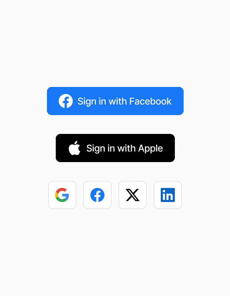 Landify UI Kit: Social Login Button Component