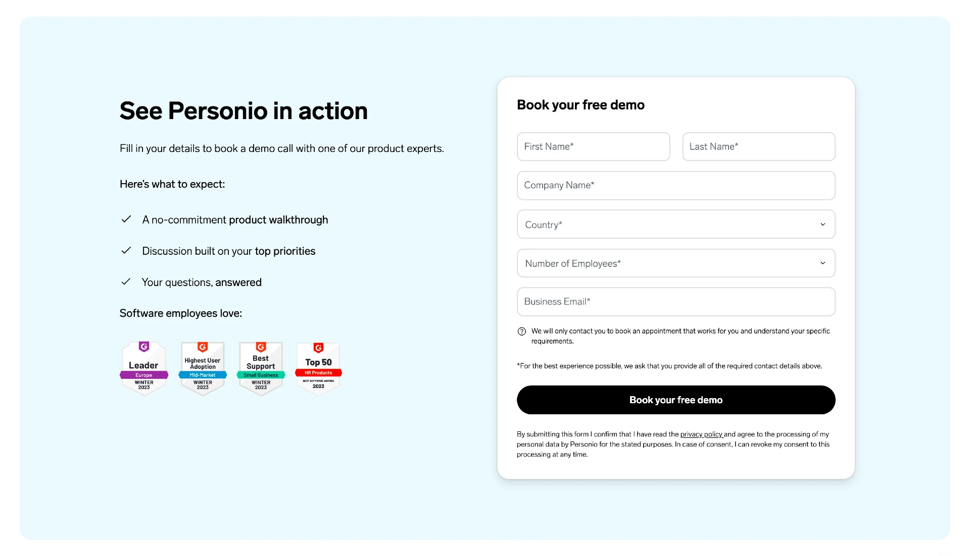 A call-to-action example on a SaaS landing page 