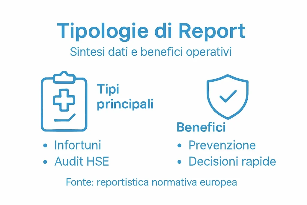 Infografica: le diverse tipologie di report e i vantaggi per la sicurezza