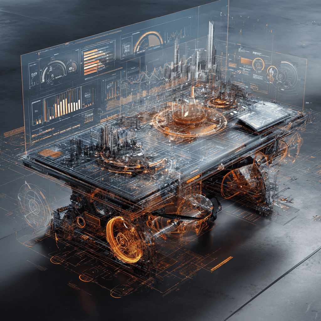 System-first marketing strategy blueprint transforming into digital growth dashboard