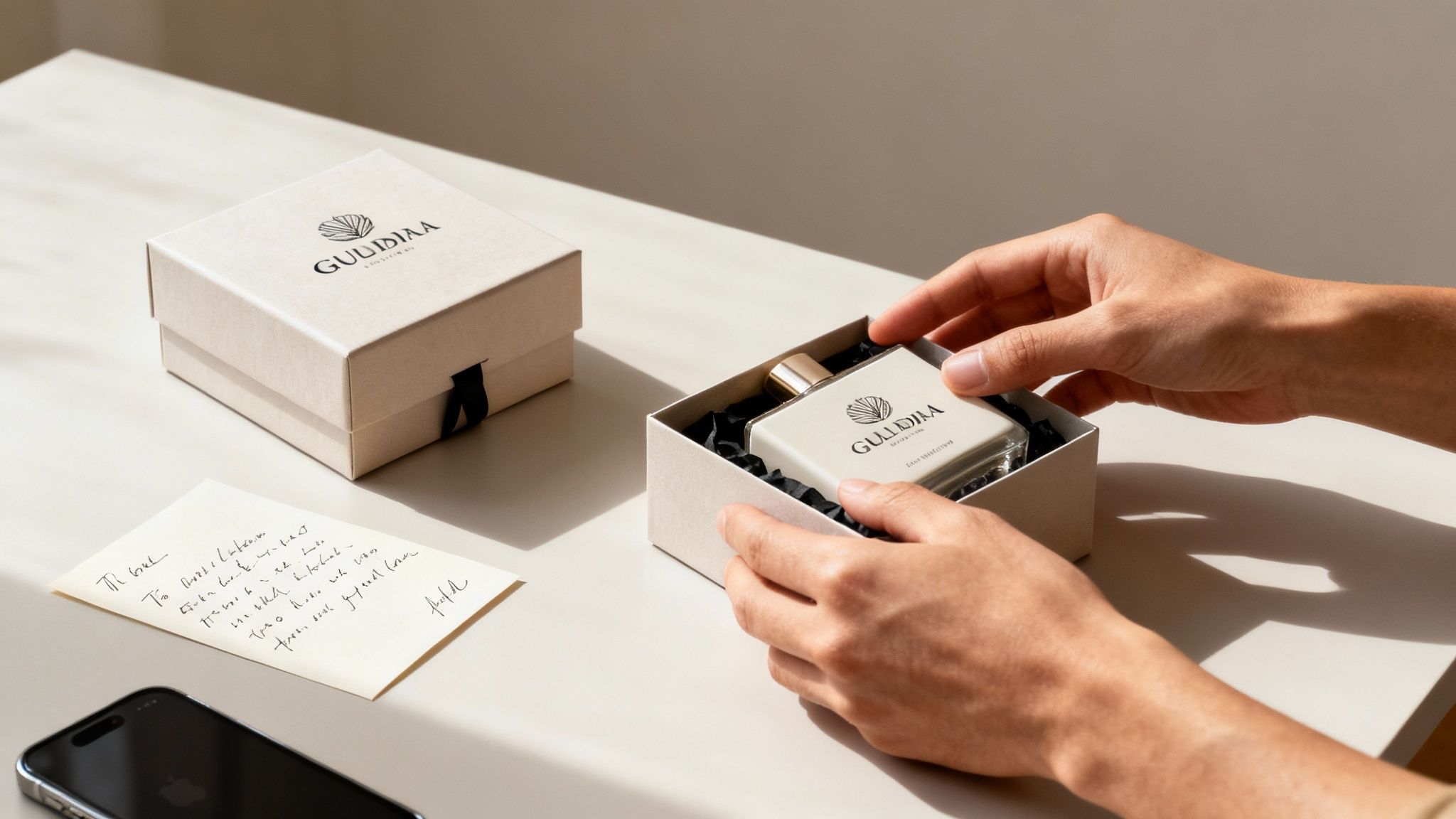 A group of diverse micro-influencers joyfully unboxing products, capturing content on their phones in a bright, modern setting.