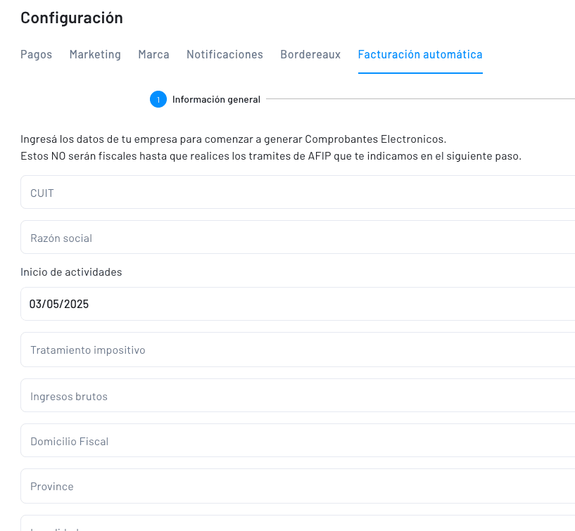sistema integrado con AFIP para realizar facturación automatica por tickets vendidos