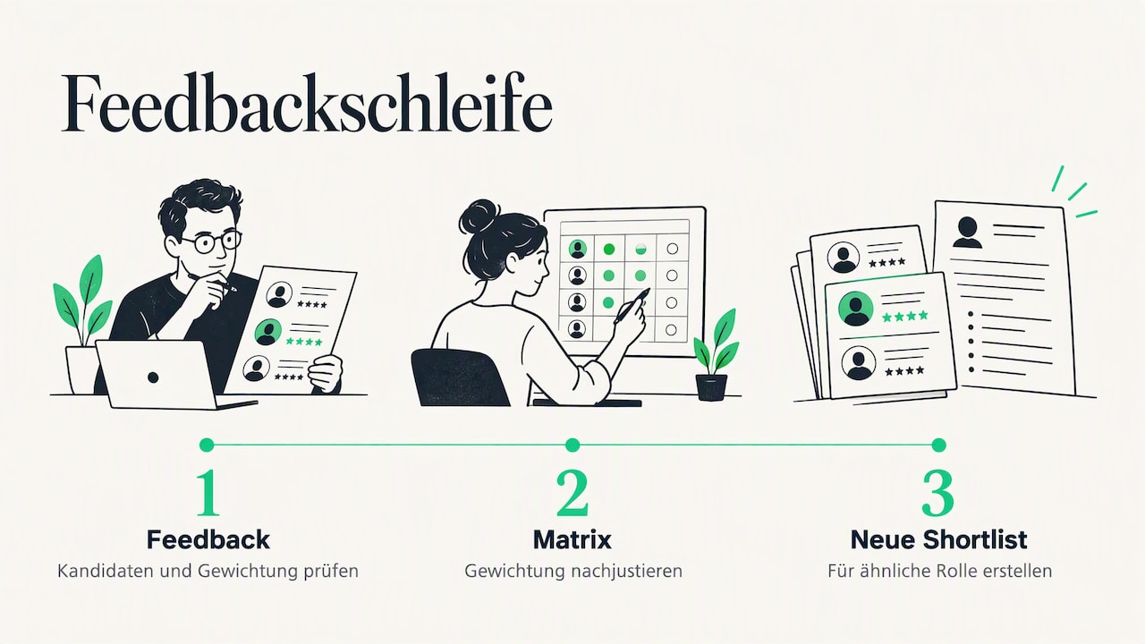 Feedbackkreislauf von Entscheidung zur nächsten Shortlist