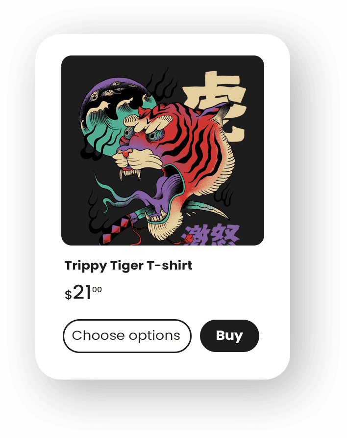 A tee in a store