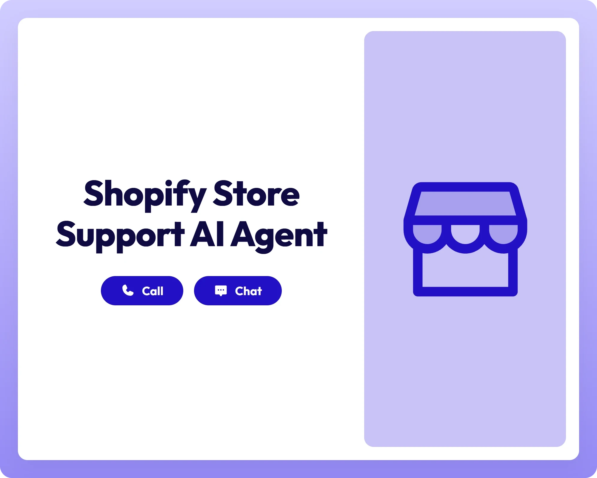 shopify store support available through call and chat with storefront icon